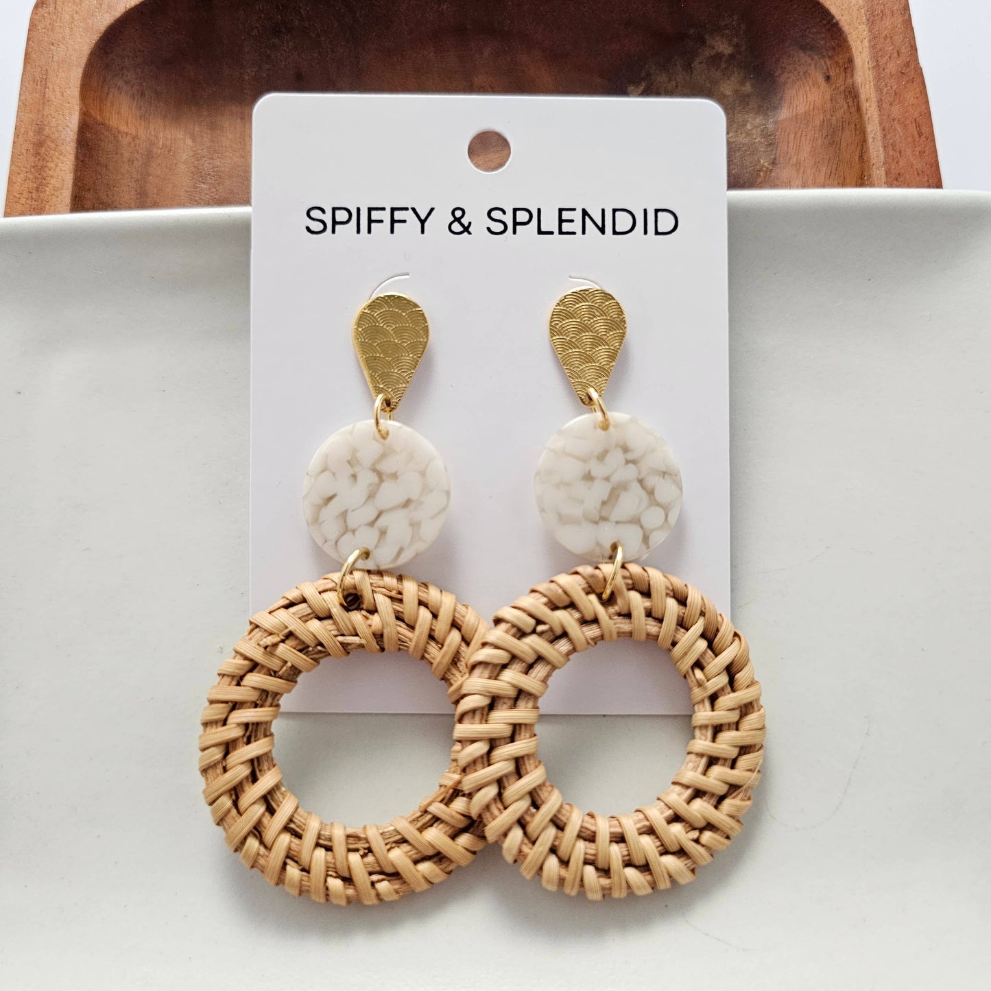 Spiffy & Splendid - Lana Earrings - Dark Rattan // Resort, Jewelry
