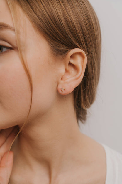 JaxKelly - Mini Energy Gem - Rose Quartz - Gold Earrings