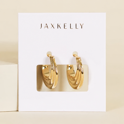 JaxKelly - Gold Hoop - Triple Arch - Earrings