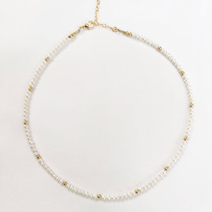 True by Kristy Jewelry - Dainty Freshwater Pearl Choker Necklace Gold Filled