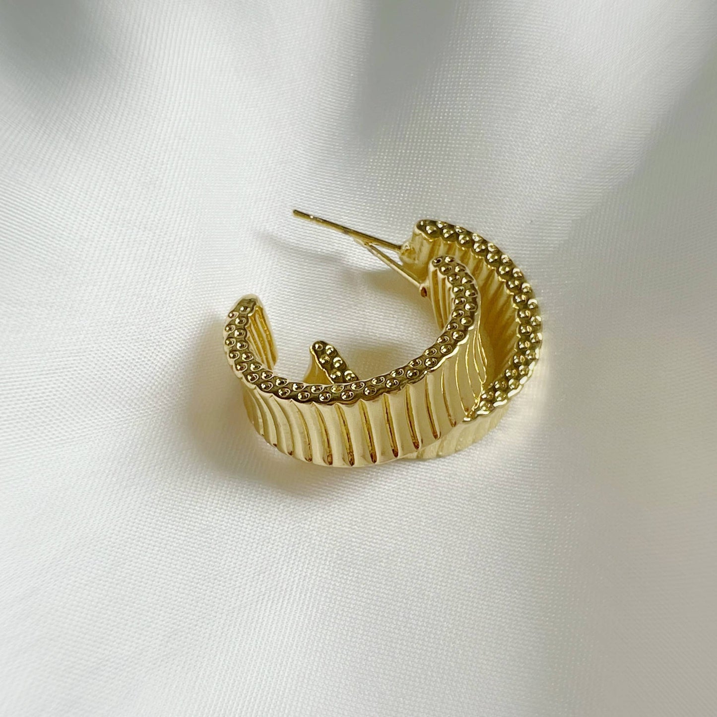 True by Kristy Jewelry - Rio Textured Hoops Earrings Gold Filled