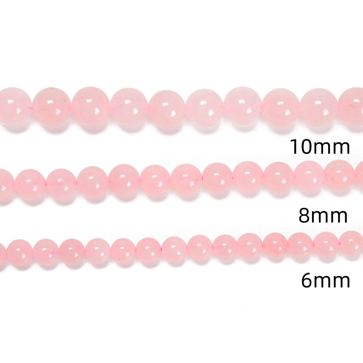 CRCBEADS - Rose Quartz Smooth Round Beads 4mm 6mm 8mm 10mm 12mm 15.5" Strand