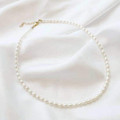 True by Kristy Jewelry - Sea Isle Freshwater Rice Pearl Beaded Necklace Gold Filled