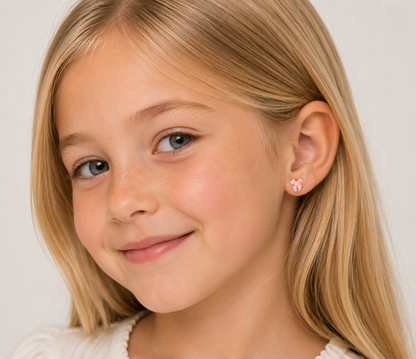 JaxKelly - Bow Enamel Flat Back Kids Earrings