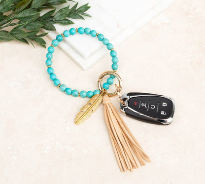 Aili's Corner - Boho Stone Key Ring Bracelet