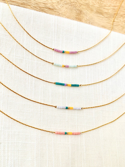 Ocean Breakup - Colorful Minimalist Beaded Necklace