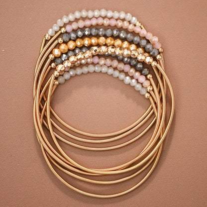 MA101 Mia Accessories - Boho Layered Spring Coil Guitar String Bracelet Set - 8096