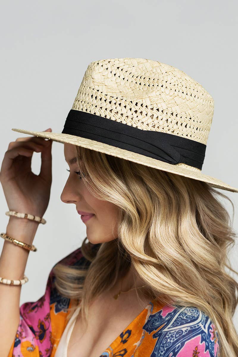 Urbanista - Panama Hat with Black Tucked Ribbon