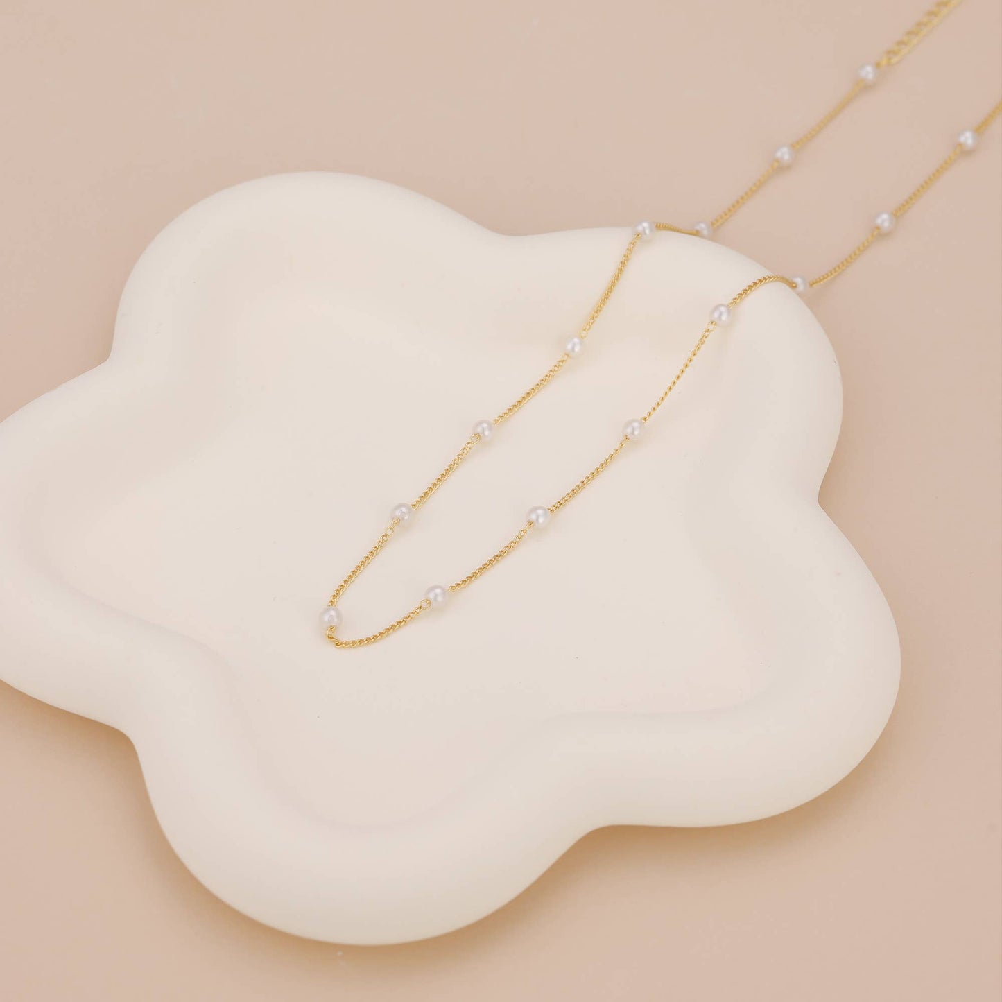 Melange Blanc - N009 Pearl Choker necklace, choker pearl necklace, pearl