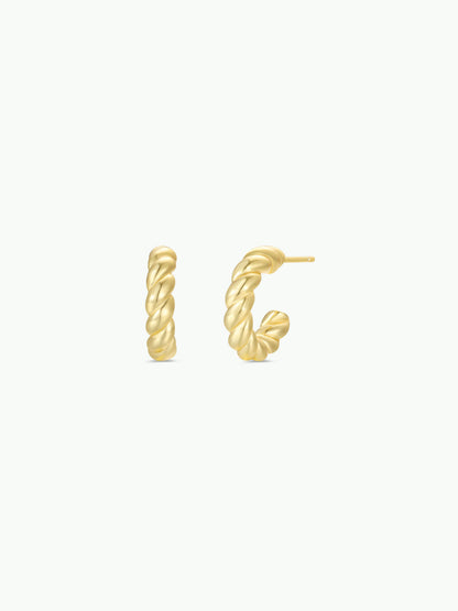 JaxKelly - Gold Hoop - Twisted - Gold Earrings
