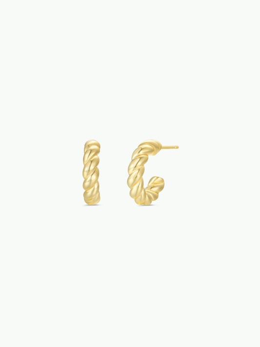 JaxKelly - Gold Hoop - Twisted - Gold Earrings