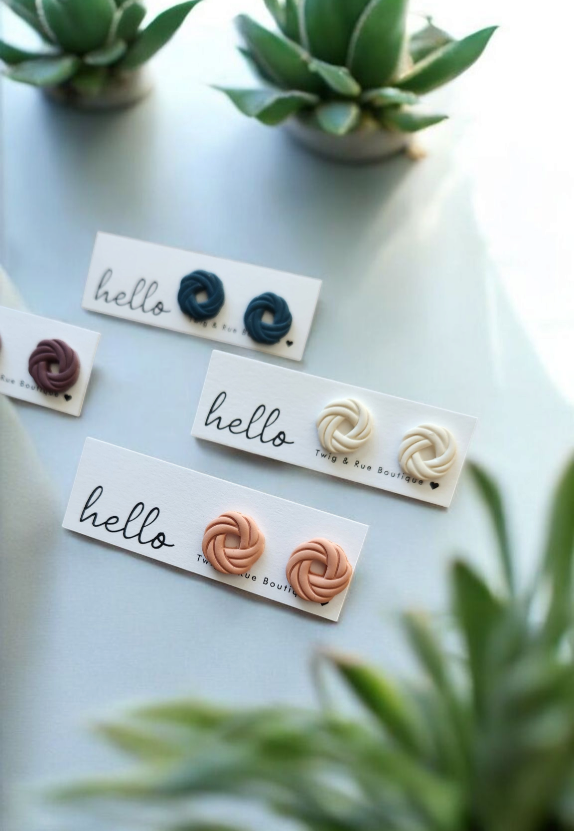Twig & Rue boutique - Clay knot studs