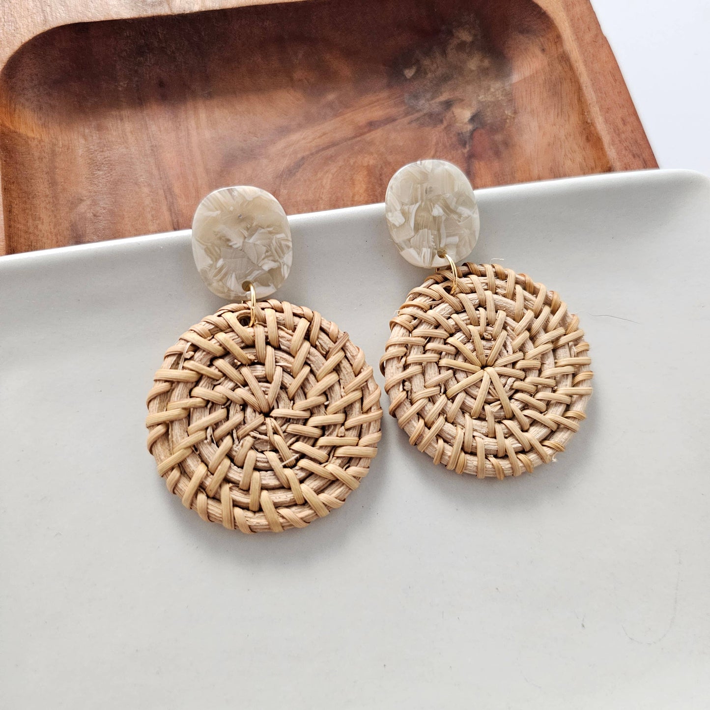 Spiffy & Splendid - Dominica Earrings - Dark Rattan // Resort, Gifts, Jewelry