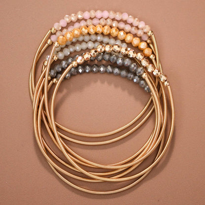 MA101 Mia Accessories - Boho Layered Spring Coil Guitar String Bracelet Set - 8096