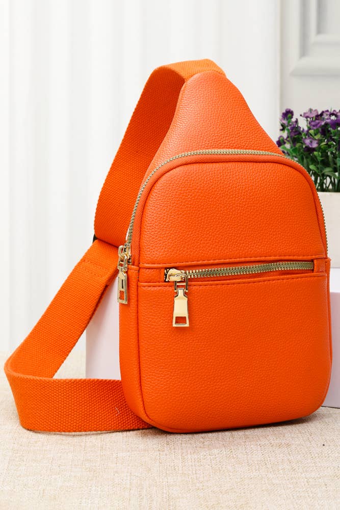 Hana - Solid PU Sling Bag