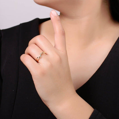 Aim Eternal - Simple Wave Gold Filled adjustable Ring R-250