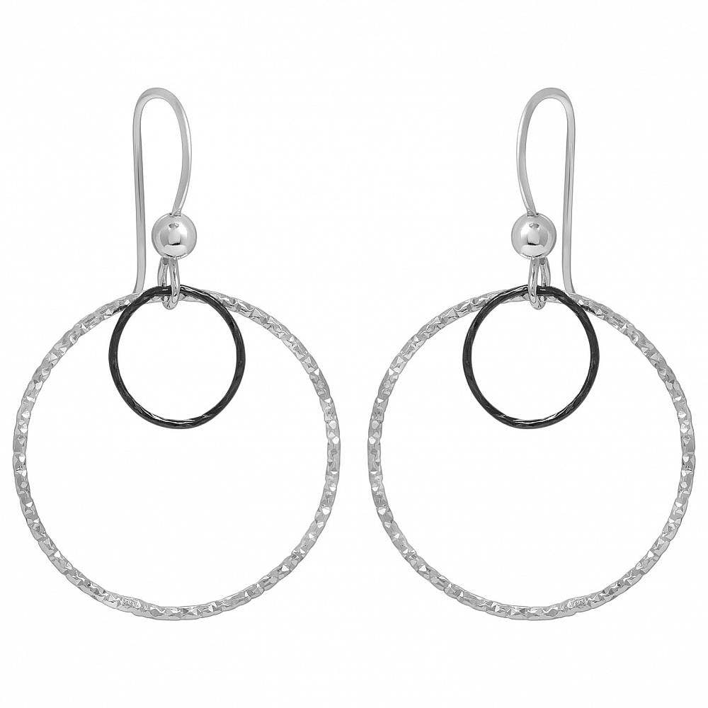 SD103 Sosie Designs - Two Tone Mixed Metal Diamond Cut Earrings