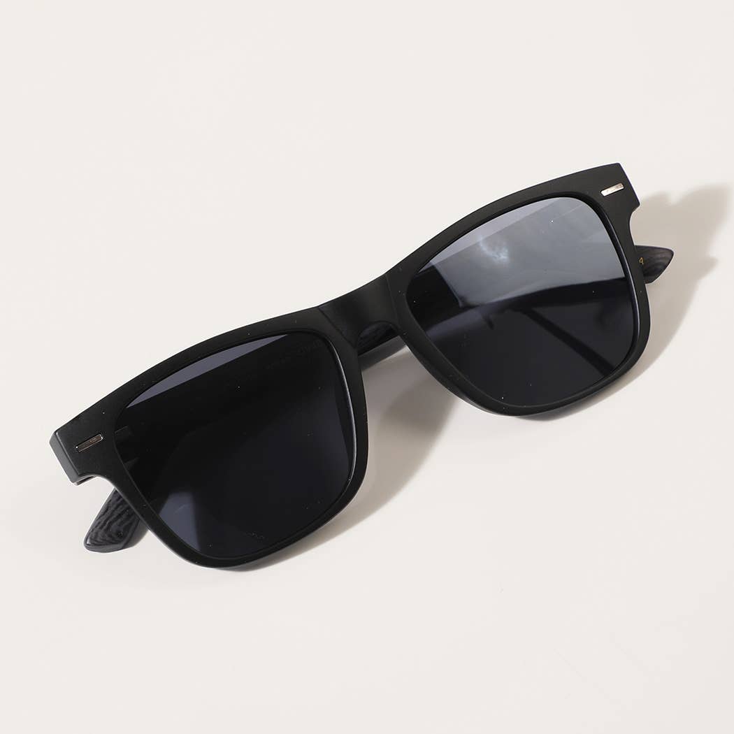 Fashion City - Square Shape Frame Wood Legs Fashion Sunglasses