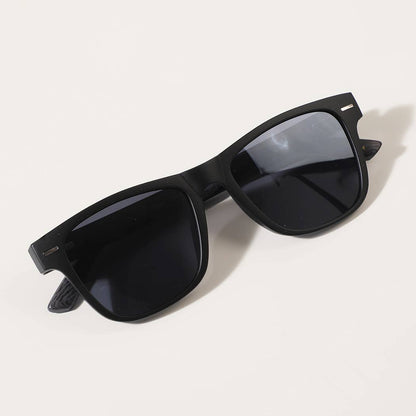 Fashion City - Square Shape Frame Wood Legs Fashion Sunglasses