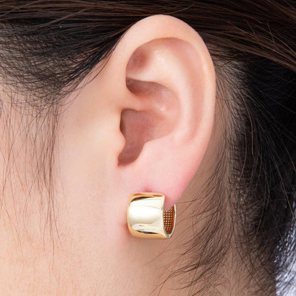 Aim Eternal - 14K Gold Filled 14.5mm Wide Chubby Minimalist Hoops Earrings | EARRINGS-00182