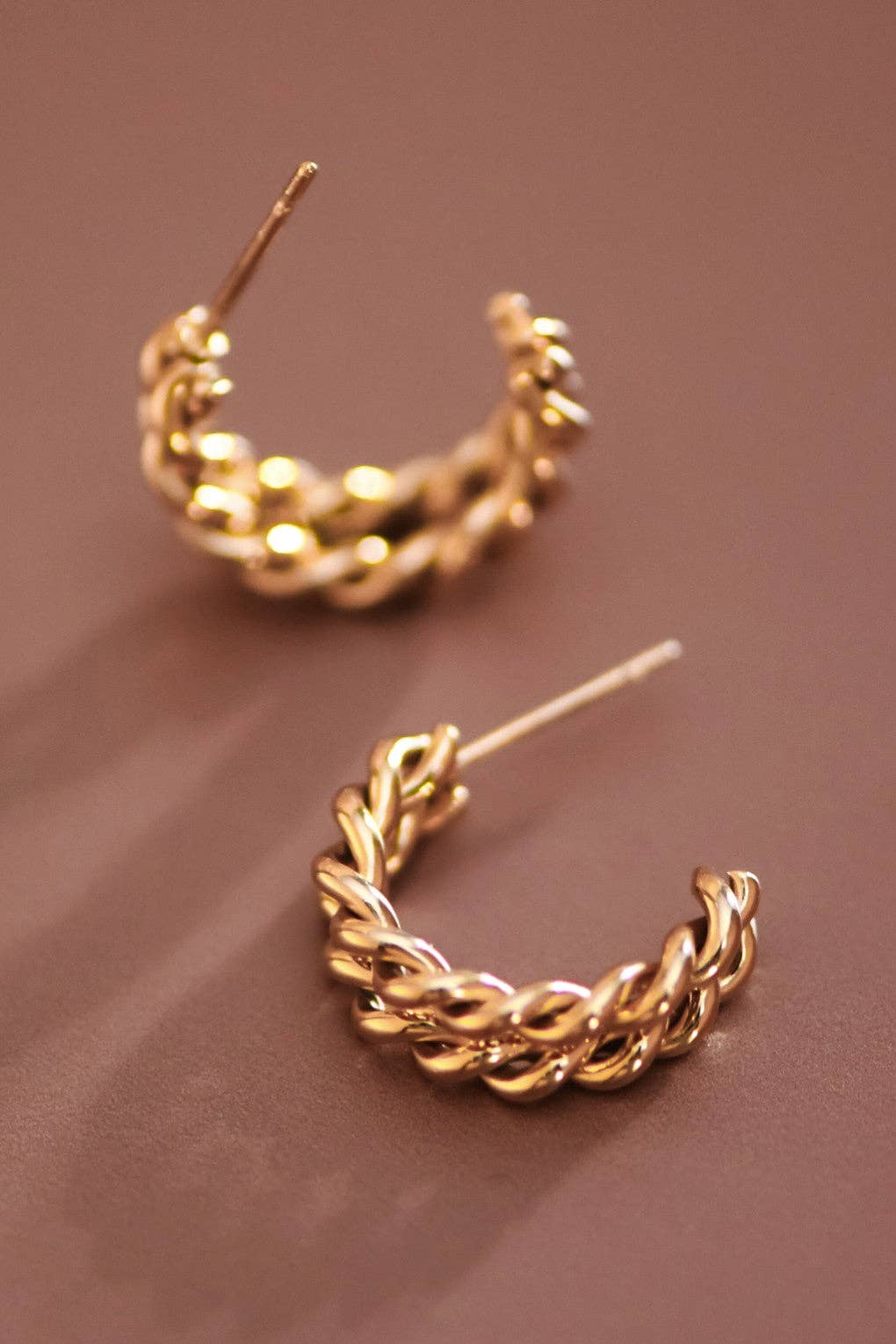 MA207 Mia Accessories - 18K Gold Plated Waterproof Stainless Steel Hoop Earrings - 6883