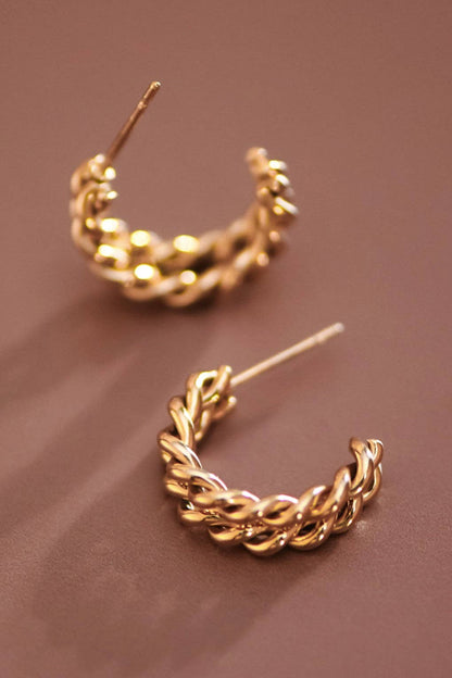 MA207 Mia Accessories - 18K Gold Plated Waterproof Stainless Steel Hoop Earrings - 6883