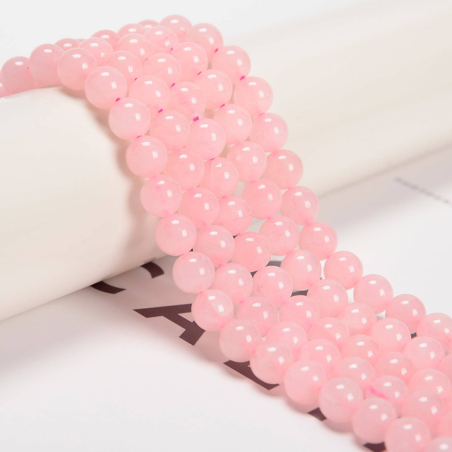 CRCBEADS - Rose Quartz Smooth Round Beads 4mm 6mm 8mm 10mm 12mm 15.5" Strand