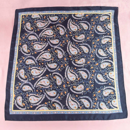 Anarchy Street - Paisley Floral Print Satin Square Scarf