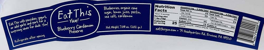 Eat This Yum -   Blueberry Cardamom Preserve