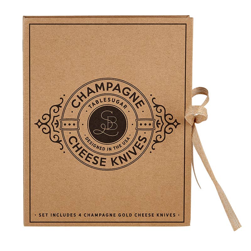 SBD102 Santa Barbara Design Studio by Creative Brands - Champagne Gold Cheese Knives Book Box