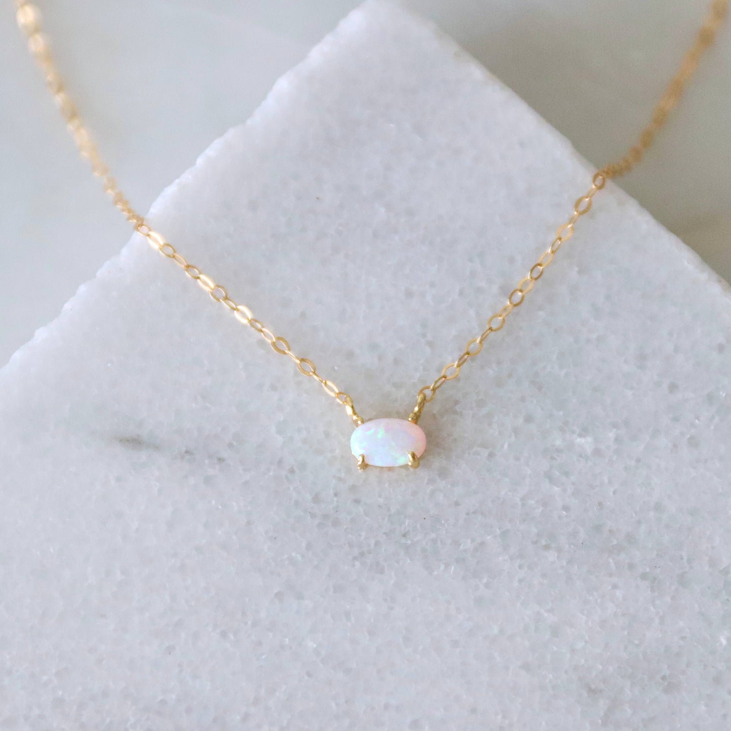 Mesa Blue - Mini Oval Opal Necklace