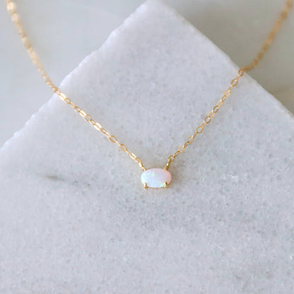 Mesa Blue - Mini Oval Opal Necklace
