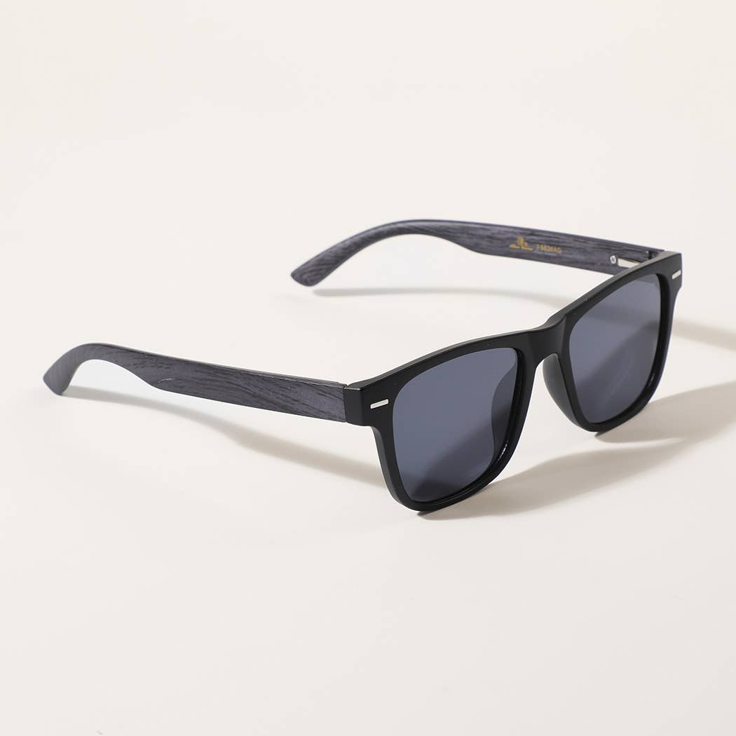 Fashion City - Square Shape Frame Wood Legs Fashion Sunglasses