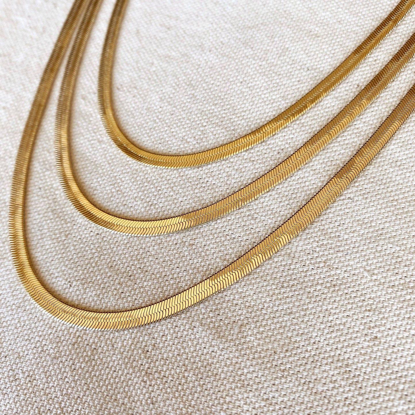 GoldFi - 18k Gold Filled 4.0mm Thickness Herringbone Chain