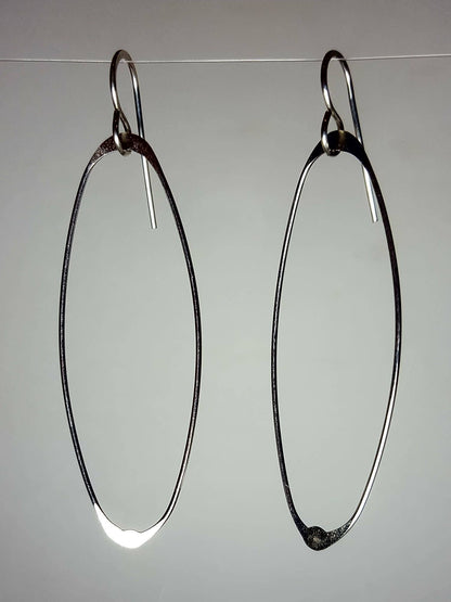ER292 Ken’s handcrafted jewelry - Sterling Silver Earrings Medium Ovals
