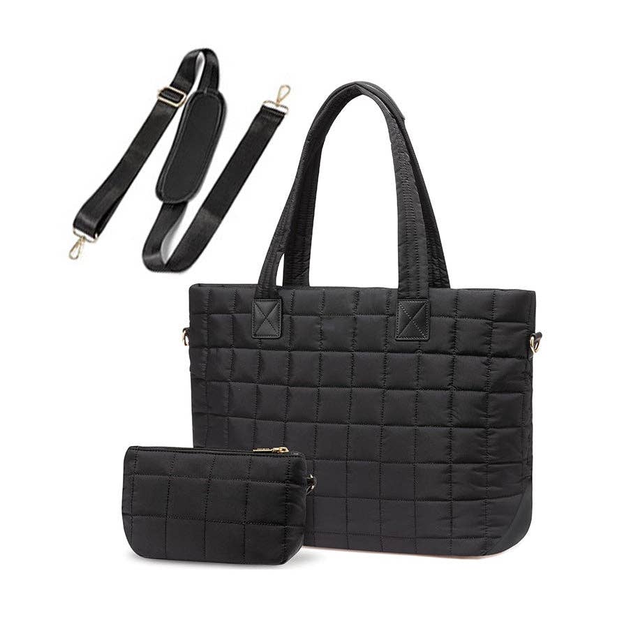 Aili's Corner - Mila Quilted Traveler Tote with Mini Clutch
