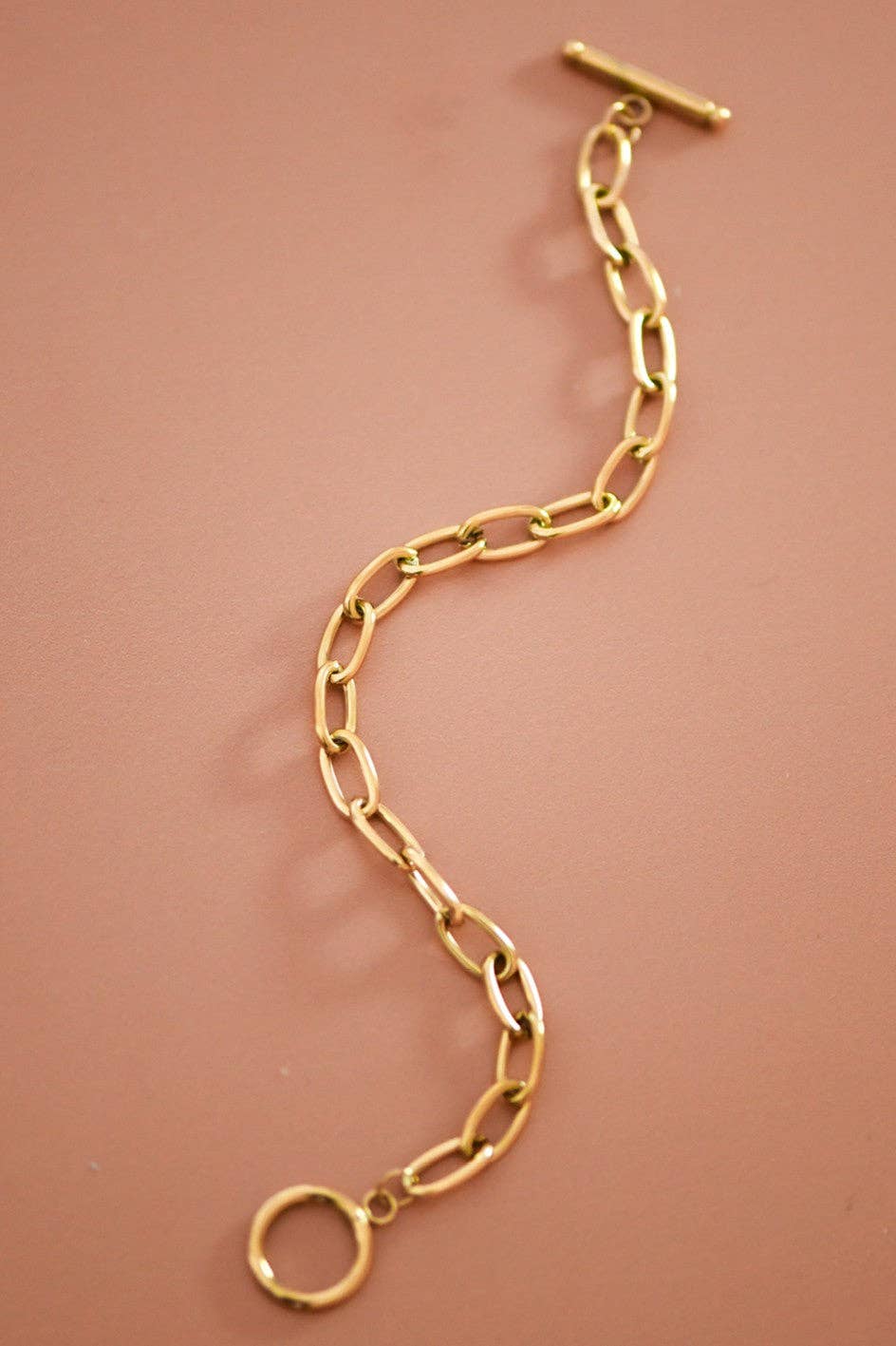 MA209 Mia Accessories - 18K Gold Plated Paperclip Chain Stainless Steel Bracelet - 7365