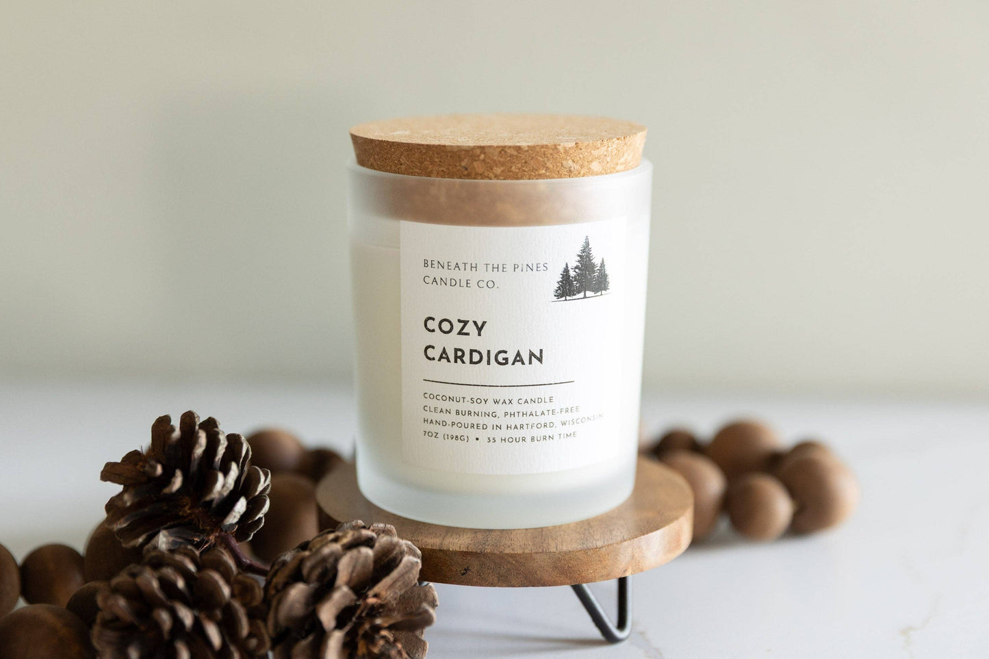 Beneath The Pines Candle Co. - Cozy Cardigan - Coconut-Soy Candle