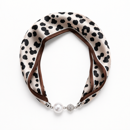 Ellison+Young - Ellison+Young Satin Twilly Scarf Necklace with Jeweled Magnetic Clasp