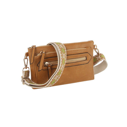 Handbag Factory Corp - Small retangular front zipper guitar strap crossbody