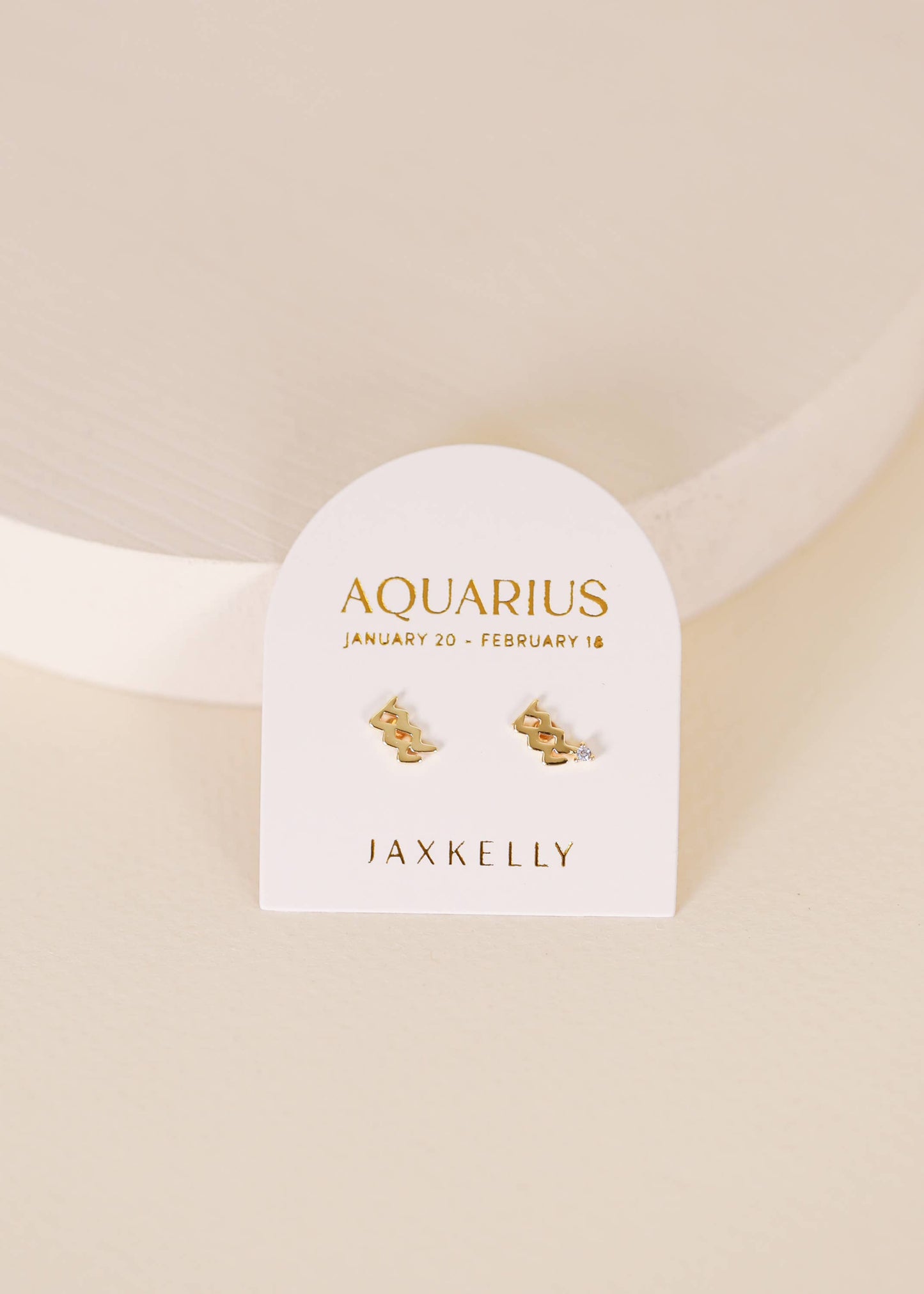 JaxKelly - Zodiac Gold Earrings - Aquarius