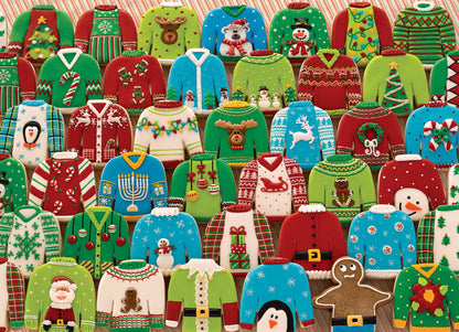 Outset Games and Cobble Hill Puzzles - Ugly Xmas Sweaters 1000pc puzzle