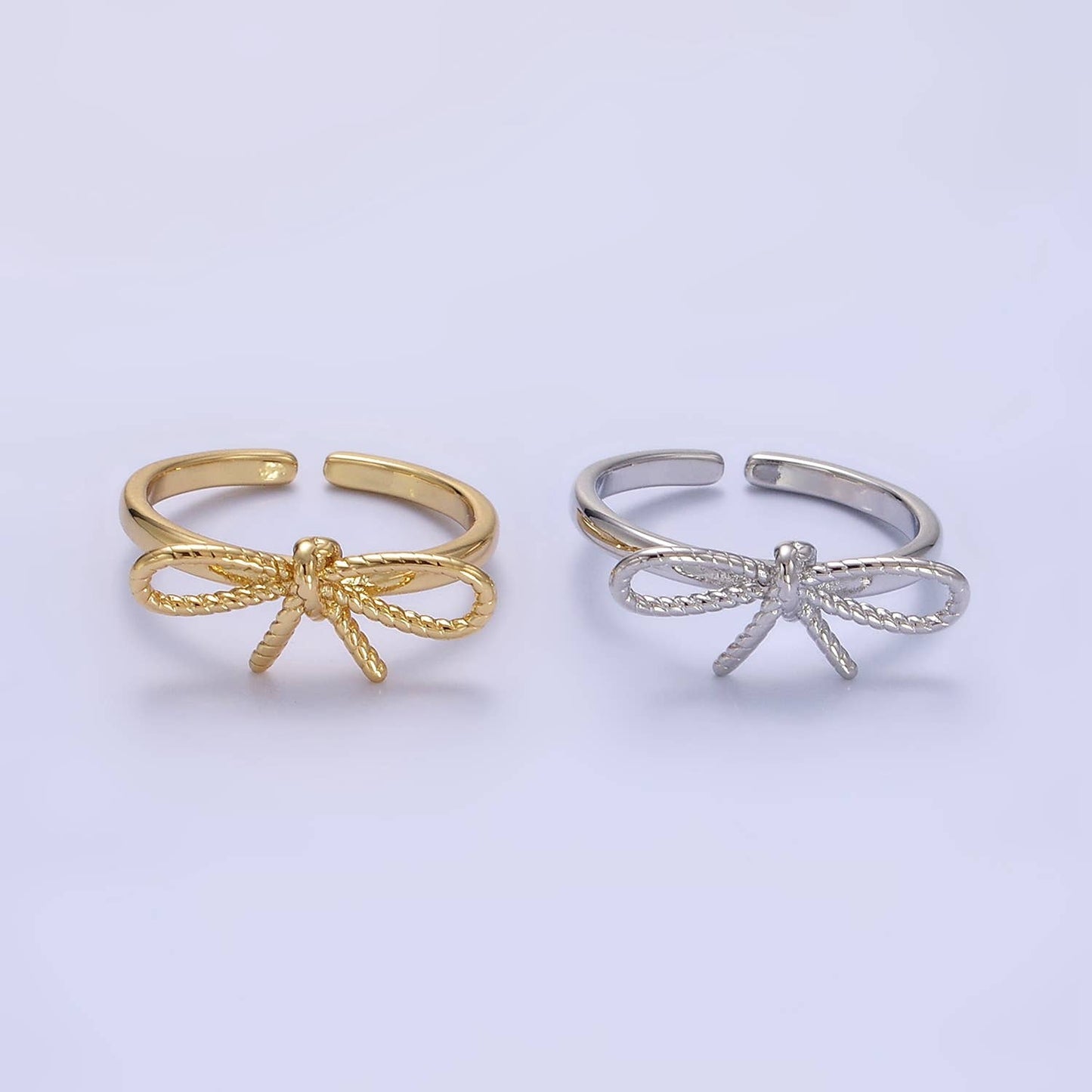 Aim Eternal - 14K Gold Filled Rope Ribbon Ring in Gold & Silver O980, O981