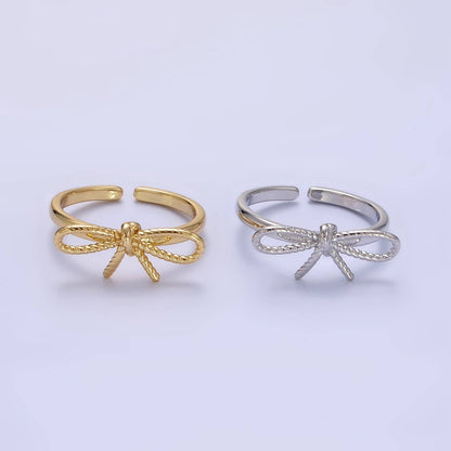 Aim Eternal - 14K Gold Filled Rope Ribbon Ring in Gold & Silver O980, O981