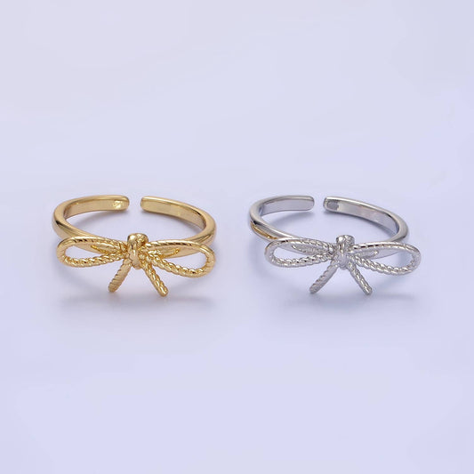 Aim Eternal - 14K Gold Filled Rope Ribbon Ring in Gold & Silver O980, O981