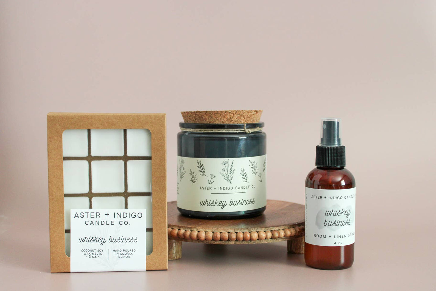 Aster + Indigo Candle Co. - Whiskey Business | Soy Candle