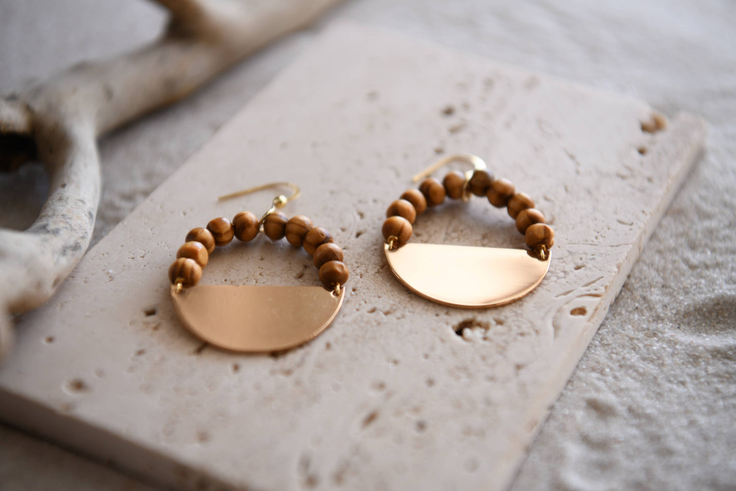 Cecelia Designs Jewelry - Stella Beaded Half Moon Hoop Earrings