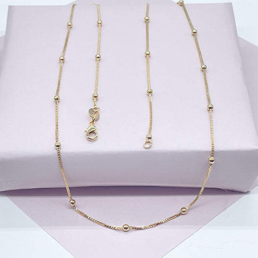 Milie Jewels - 18k Gold Filled Satellite Chain 1mm Necklace For Wholesale