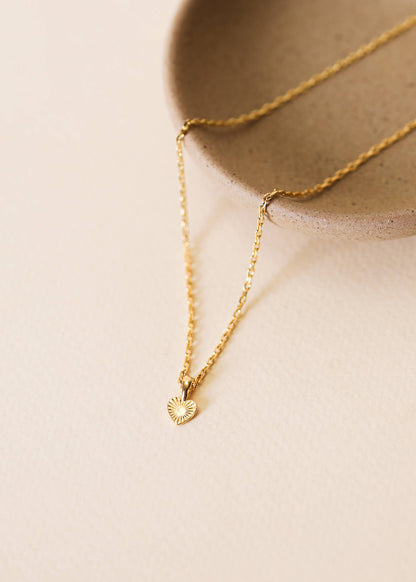 JaxKelly - Mini Heart Pendant Necklace - 18k Gold Plated