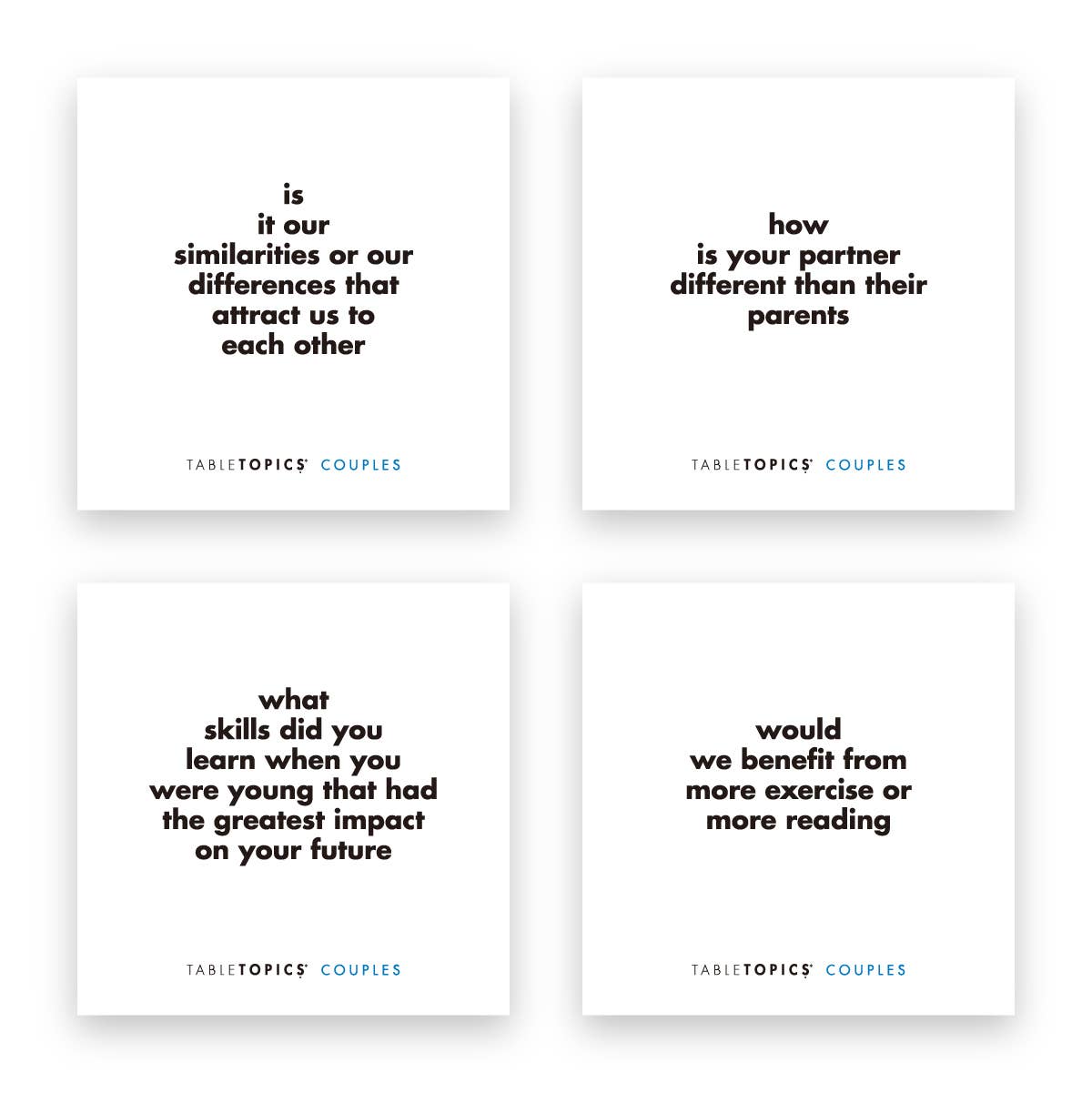TableTopics - TABLETOPICS COUPLES - Conversation Starters for Deeper Convo